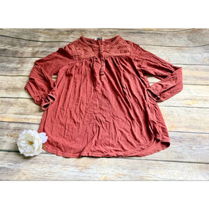 LUCKY BRAND PEASANT SHIRT-MEDIUM